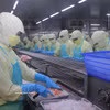 Línea de procesamiento de mariscos para exportación en una fábrica en Ca Mau. Foto: VNA