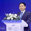 El viceprimer ministro vietnamita, Nguyen Van Thang, habla en la cita (Fuente: thoibaotaichinh.vn)