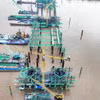 Obra en construcción del proyecto del puente Tran Hung Dao en Hanoi. Foto: VNA
