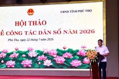 El viceministro de Salud Do Xuan Tuyen interviene en el taller. (Foto: PV/Vietnam+)