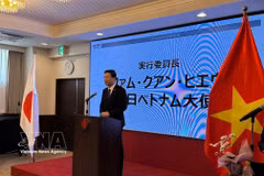 El embajador de Vietnam en Japón, Pham Quang Hieu, habla en el evento. (Foto: VNA=