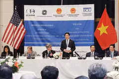 El presidente vietnamita, Luong Cuong, habla en la mesa redonda con empresas estadounidenses. (Foto: VNA)