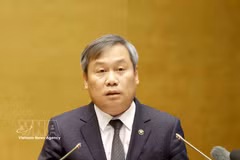 El presidente del Comité Popular de Hanoi, Vu Dai Thang, interviene en la cita. (Foto: VNA)