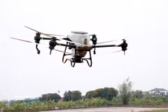 Cooperativa Juvenil Nam Dai Duong, en la comuna de Nghia Hung, provincia de Ninh Binh, utiliza drones para la siembra de arroz. (Foto ilustrativa: VNA)