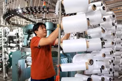 Producción de hilo de seda para la industria textil en el distrito de Binh Chanh, Ciudad Ho Chi Minh. (Foto de ilustración. Fuente: VNA)