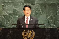 El presidente Luong Cuong interviene en el Debate General del 80.º periodo de sesiones de la Asamblea General de las Naciones Unidas. (Foto: VNA)