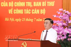 El miembro del Buró Político y permanente del Secretariado del Comité Central del Partido Comunista de Vietnam, Tran Cam Tu, en el evento. (Foto: VNA)