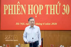 El secretario general del Partido Comunista y presidente de Vietnam, To Lam, habla en el evento. (Foto: VNA)
