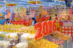 Un puesto con productos para el Tet (Año Nuevo Lunar) en el supermercado GO! de Can Tho. (Foto: VNA)