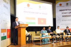 El embajador vietnamita en la India, Nguyen Thanh Hai, habla en el evento. (Foto: VNA)