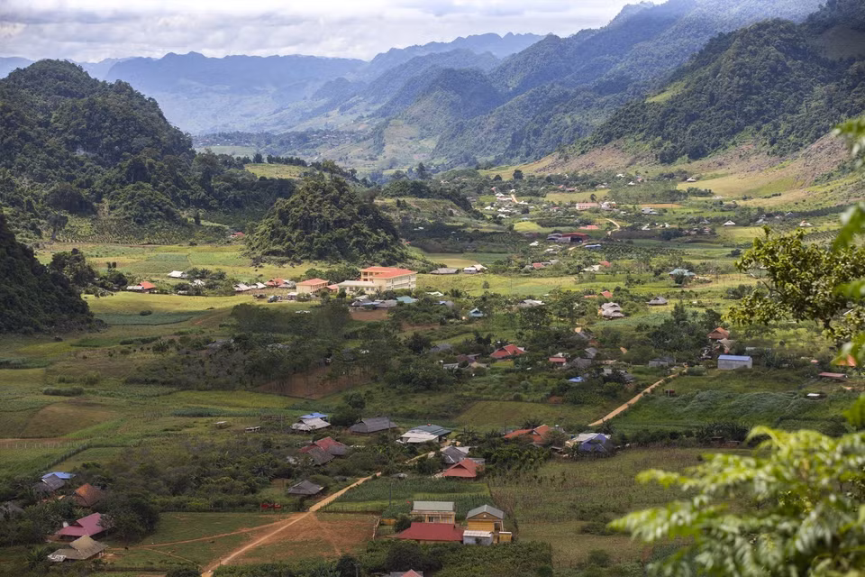 Un paisaje tranquilo en la aldea de Thung Man, comuna de Hang Kia, distrito de Mai Chau, provincia norteña de Hoa Binh (Foto: VNA)