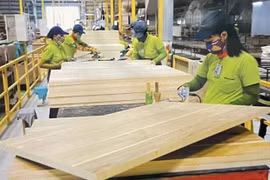 Procesamiento de madera para la exportación en una fábrica en la provincia sureña de Binh Duong. (Foto: VNA)