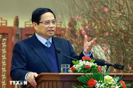 El primer ministro de Vietnam, Pham Minh Chinh, envió sus felicitaciones de año nuevo 2025 al sector bancario. (Fuente: VNA)