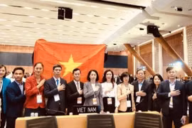 La delegación vietnamita asiste a la 46ª sesión del Comité del Patrimonio Mundial. (Foto: nhandan.vn)