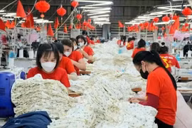 En una empresa de confección textil (Foto ilustrativa: VNA)