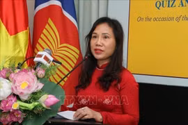 La embajadora vietnamita en Sri Lanka, Trinh Thi Tam, habla en la ceremonia del lanzamiento. (Fuente: VNA)