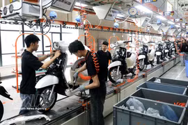 Línea de producción en la planta de fabricación inteligente de Yadea Vietnam, con una inversión de más de 100 millones de dólares, ubicada en el Parque Industrial Tan Hung, provincia de Bac Ninh. (Foto: VNA)